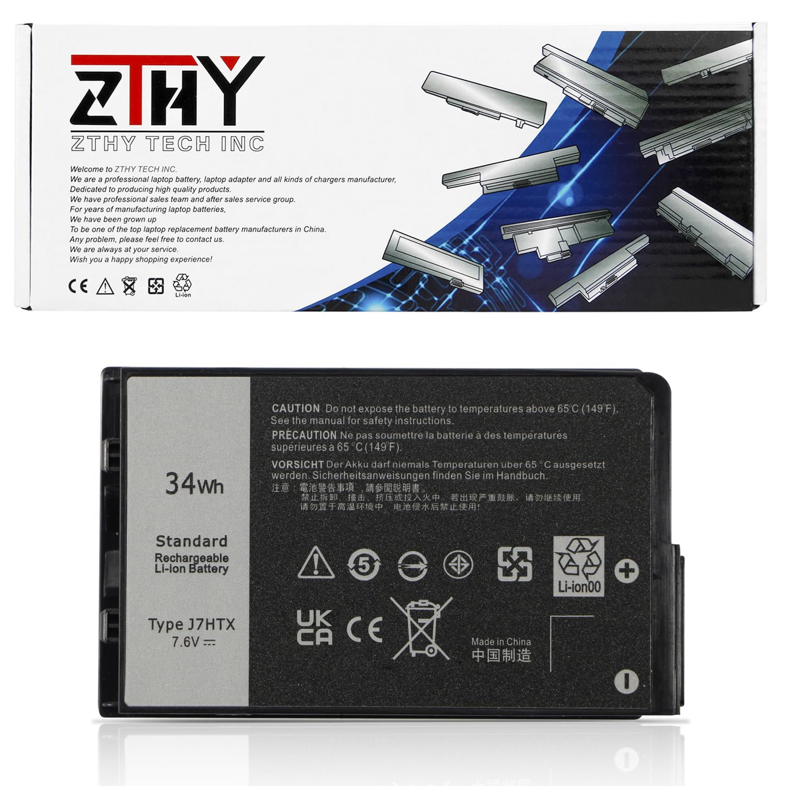 ZTHY J7HTX 7XNTR Laptop Battery Replacement for Dell Latitude 7202